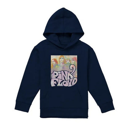 Navy - Front - Pink Floyd Childrens-Kids Water Color Band Hoodie