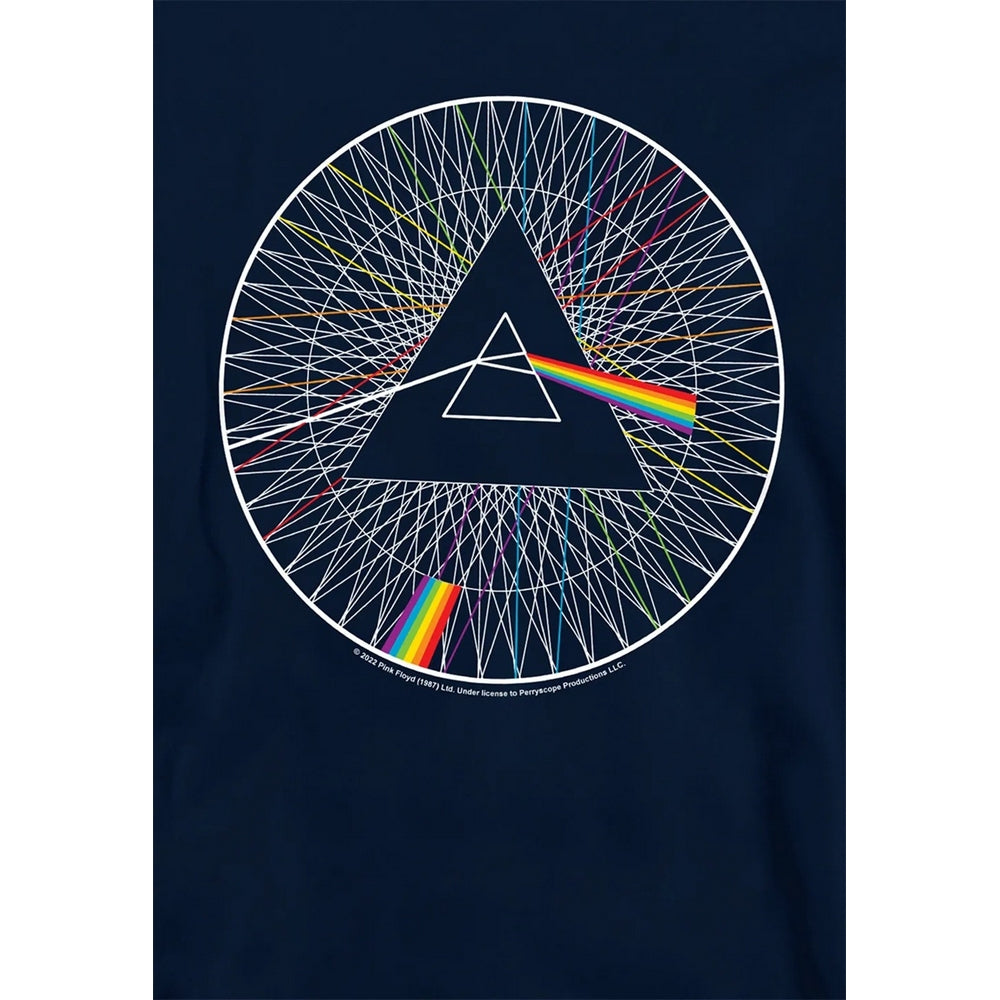 Navy - Side - Pink Floyd Childrens-Kids Spokes Hoodie