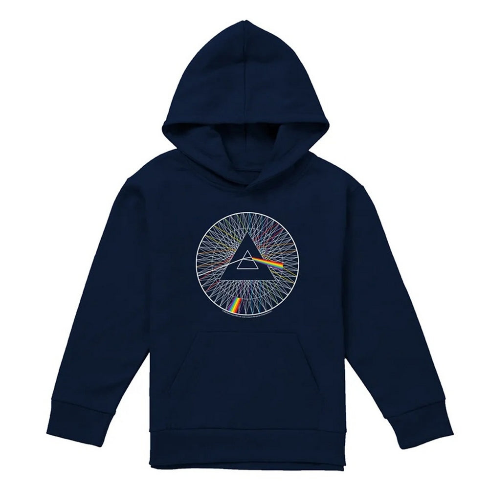 Navy - Front - Pink Floyd Childrens-Kids Spokes Hoodie