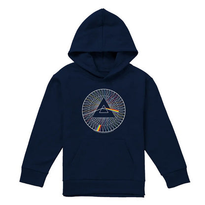 Navy - Front - Pink Floyd Childrens-Kids Spokes Hoodie
