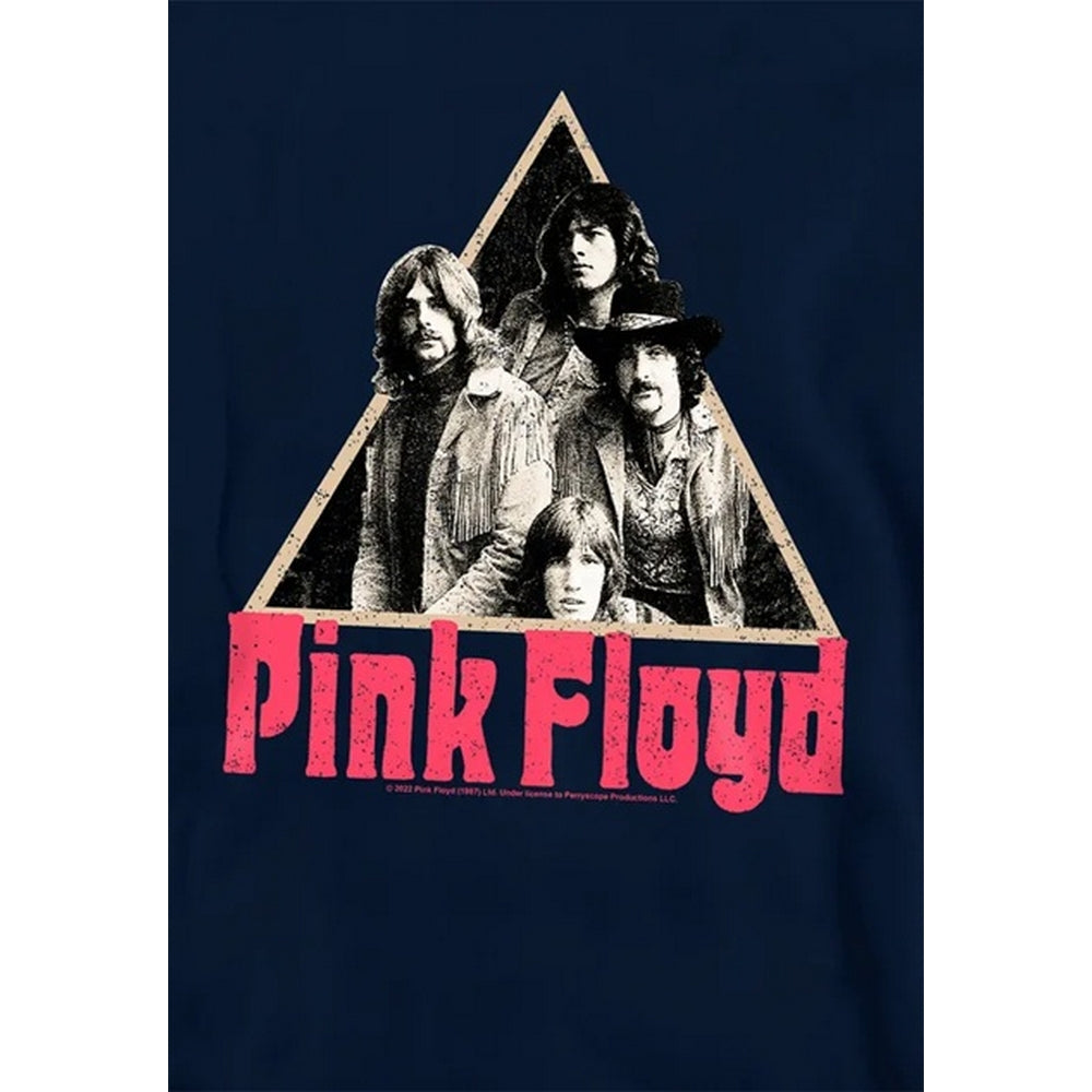 Navy - Side - Pink Floyd Childrens-Kids Band Pyramid Hoodie
