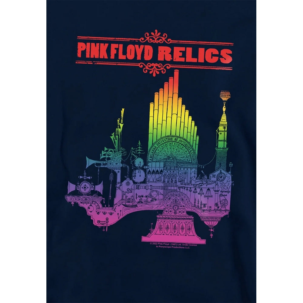 Navy - Side - Pink Floyd Childrens-Kids Bright Relics Hoodie