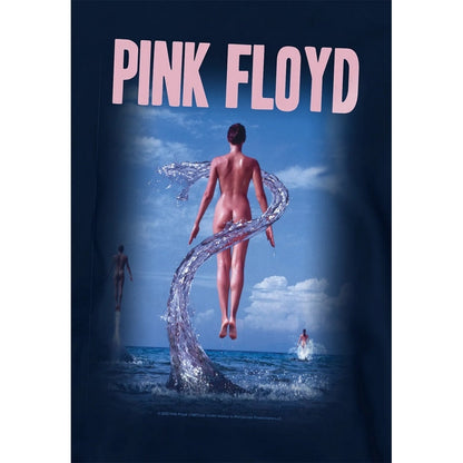 Navy - Side - Pink Floyd Childrens-Kids Deep Blue Hoodie