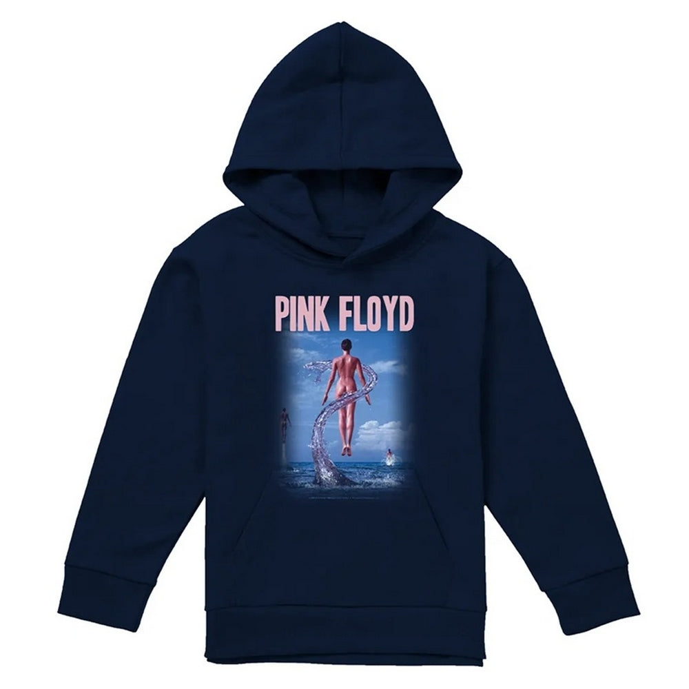 Navy - Front - Pink Floyd Childrens-Kids Deep Blue Hoodie