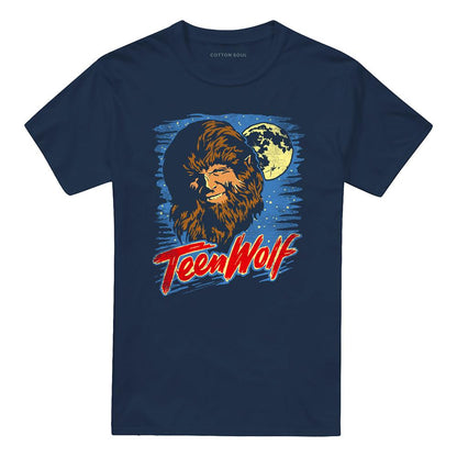 Navy - Front - Teen Wolf Unisex Adult Moon T-Shirt