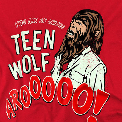 Red - Side - Teen Wolf Unisex Adult Animal T-Shirt
