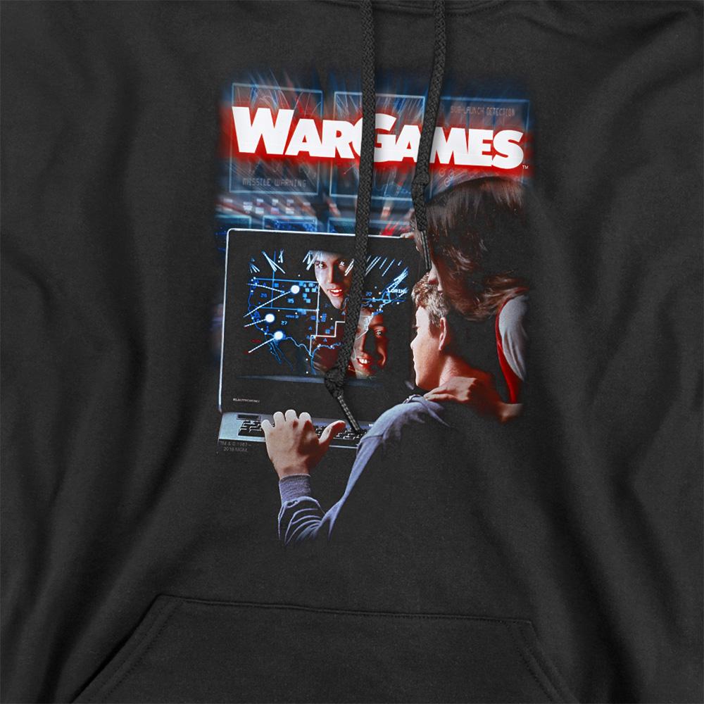 Black - Side - WarGames Unisex Adult Poster Hoodie