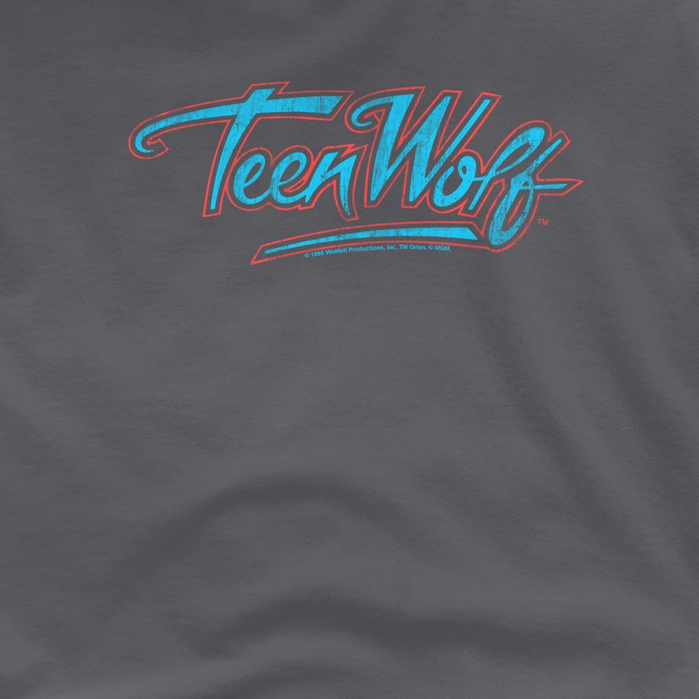 Charcoal - Side - Teen Wolf Unisex Adult Neon Logo T-Shirt