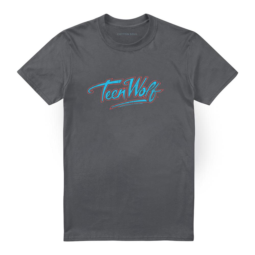 Charcoal - Front - Teen Wolf Unisex Adult Neon Logo T-Shirt