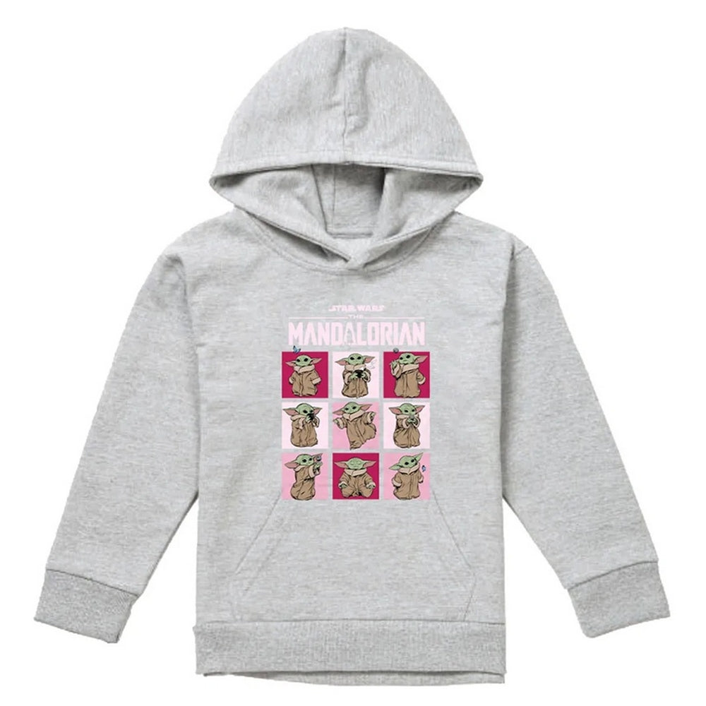 Athletic - Front - Star Wars The Mandalorian Childrens-Kids Grogu Squares Heather Pullover Hoodie