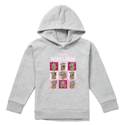 Athletic - Front - Star Wars The Mandalorian Childrens-Kids Grogu Squares Heather Pullover Hoodie