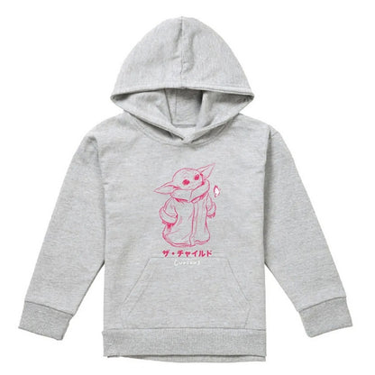 Athletic Heather - Front - Star Wars The Mandalorian Childrens-Kids Grogu Heather Hoodie