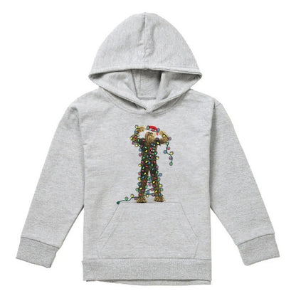 Athletic Heather - Front - Star Wars Childrens-Kids Christmas Chewbacca Tangled Lights Heather Hoodie