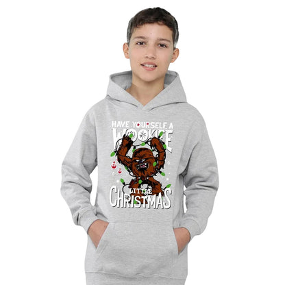 Athletic Heather - Lifestyle - Star Wars Childrens-Kids A Wookie Little Christmas Heather Hoodie