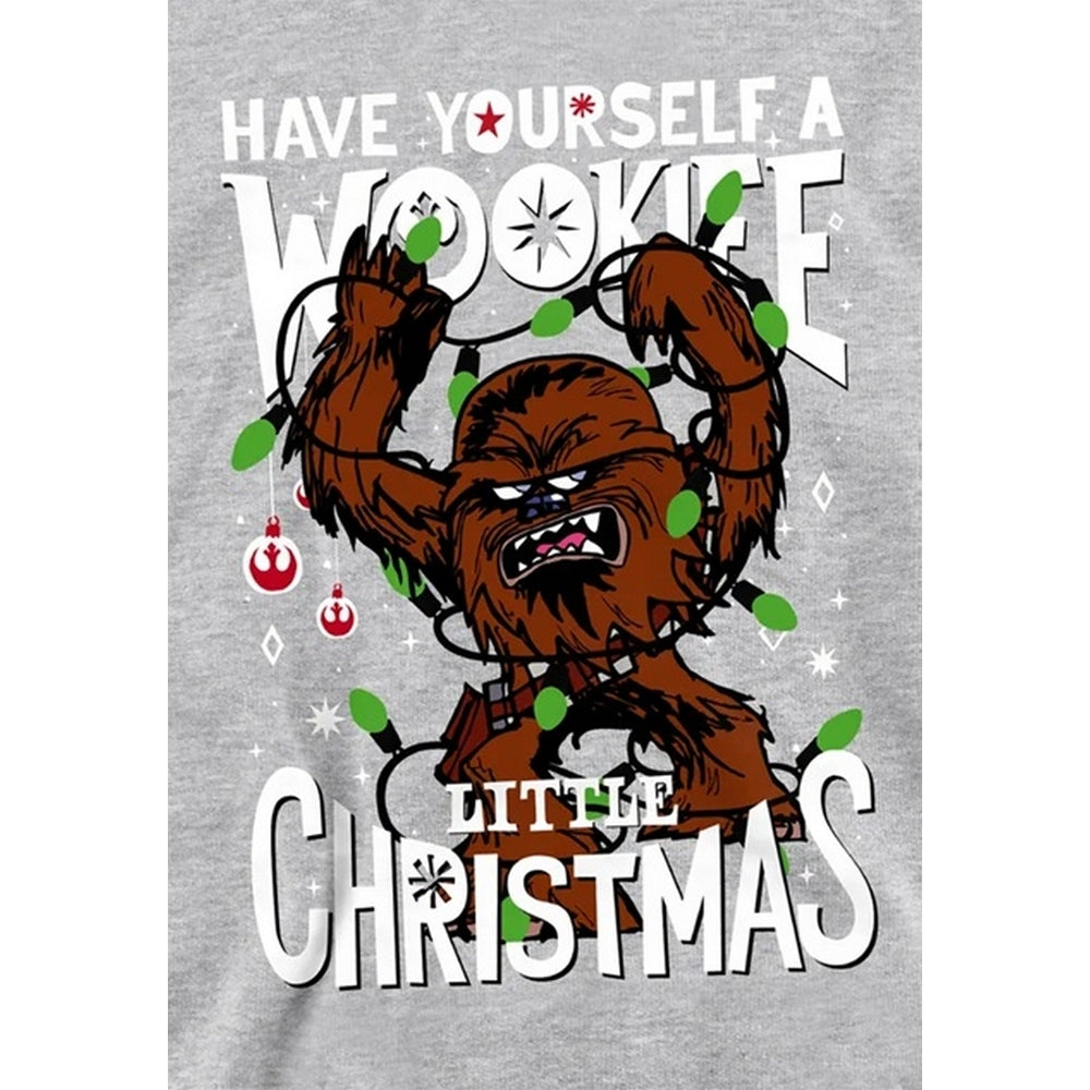 Athletic Heather - Side - Star Wars Childrens-Kids A Wookie Little Christmas Heather Hoodie
