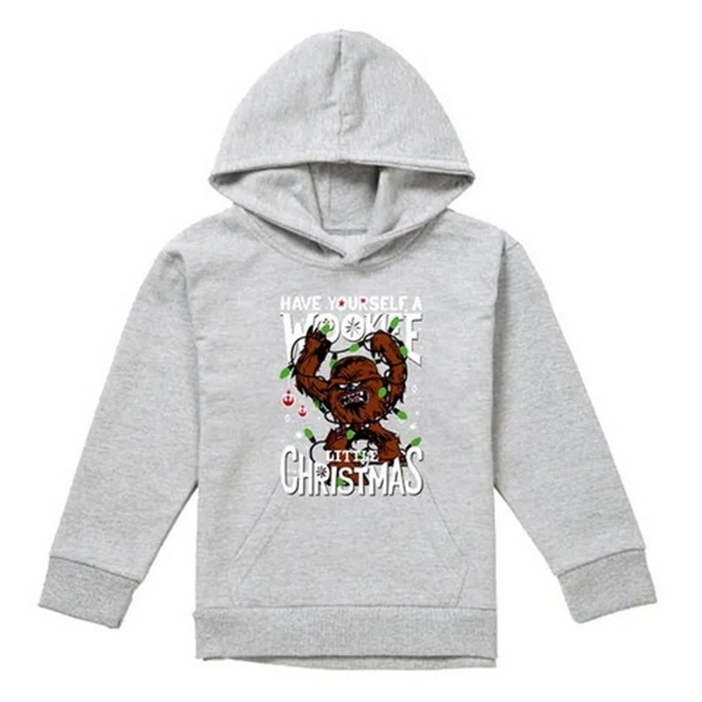 Athletic Heather - Front - Star Wars Childrens-Kids A Wookie Little Christmas Heather Hoodie