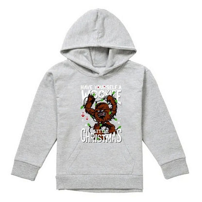 Athletic Heather - Front - Star Wars Childrens-Kids A Wookie Little Christmas Heather Hoodie