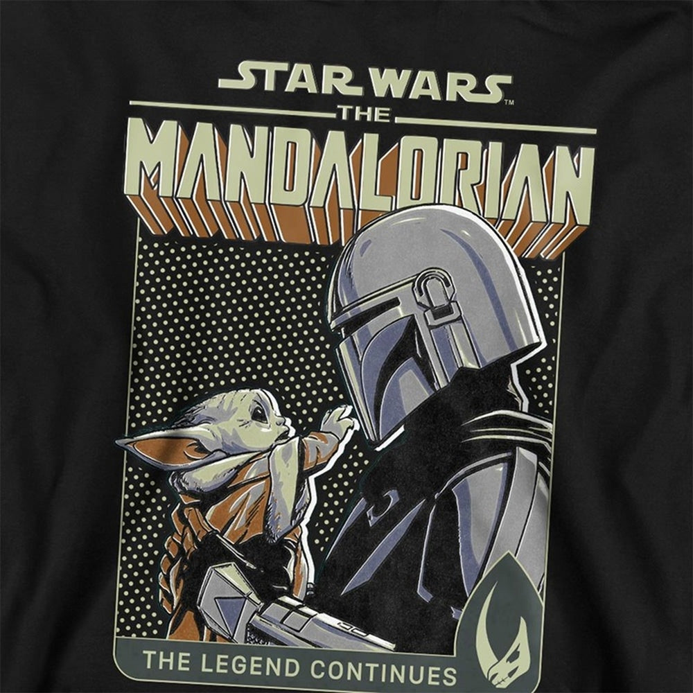 Black - Side - Star Wars The Mandalorian Childrens-Kids Legend Continues Grogu Hoodie