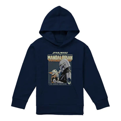Navy - Front - Star Wars The Mandalorian Childrens-Kids Legend Continues Grogu Hoodie