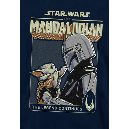 Navy - Side - Star Wars The Mandalorian Childrens-Kids Legend Continues Grogu Hoodie