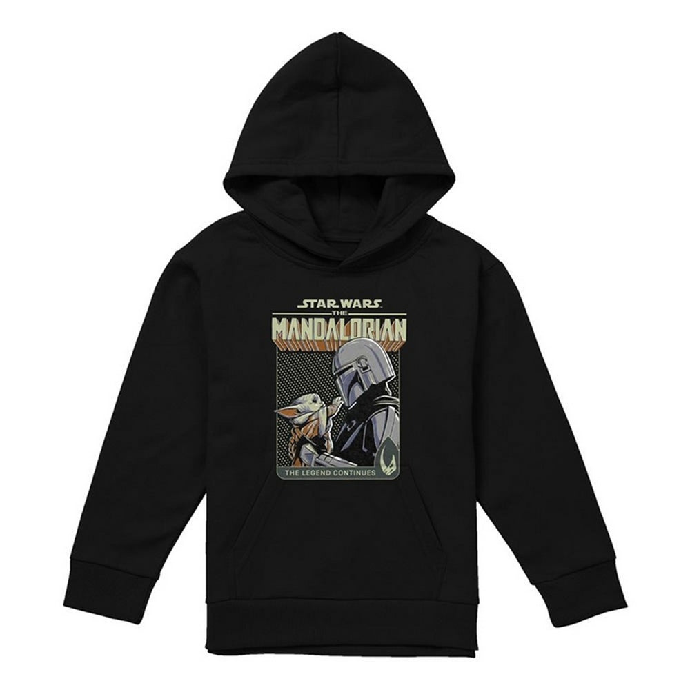Black - Front - Star Wars The Mandalorian Childrens-Kids Legend Continues Grogu Hoodie