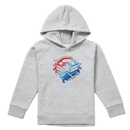 Athletic Heather - Front - Captain America Childrens-Kids Gradient Shield Heather Pull Over Hoodie