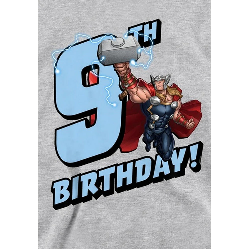 Athletic Heather - Side - Marvel Childrens-Kids Thor Heather 9th Birthday Hoodie