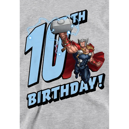 Athletic Heather - Side - Marvel Childrens-Kids Thor Heather 10th Birthday Hoodie