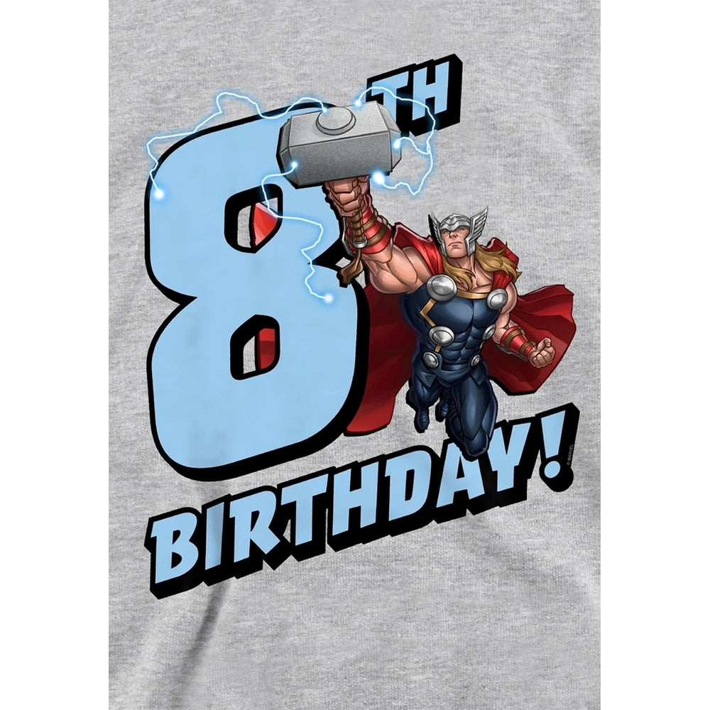 Athletic Heather - Side - Marvel Childrens-Kids Thor Heather 8th Birthday Hoodie