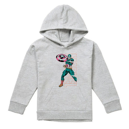 Athletic Heather - Front - Captain America Childrens-Kids Emerge Heather Pull Over Hoodie