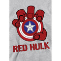 Athletic Heather - Side - Captain America Childrens-Kids Red Hulk Shield Heather Pull Over Hoodie