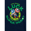 Navy - Side - Captain America Childrens-Kids Lucky Super Hero Pull Over St Patricks Day Hoodie