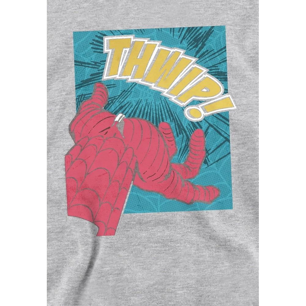 Athletic Heather - Side - Spider-Man Childrens-Kids Thwip Panel Heather Hoodie