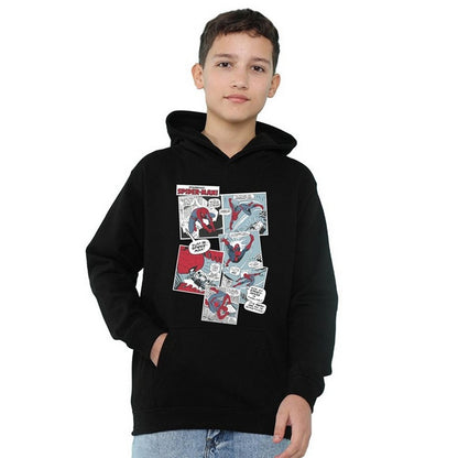 Black - Lifestyle - Spider-Man Childrens-Kids Panel Collage Hoodie
