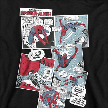 Black - Side - Spider-Man Childrens-Kids Panel Collage Hoodie