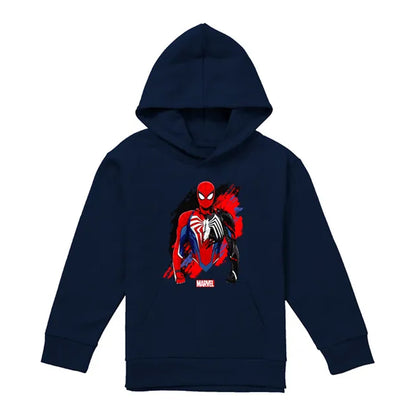 Black - Pack Shot - Spider-Man Childrens-Kids Symbiote Pull Over Hoodie