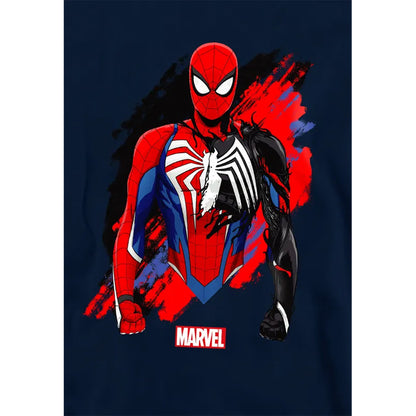 Navy - Front - Spider-Man Childrens-Kids Symbiote Pull Over Hoodie