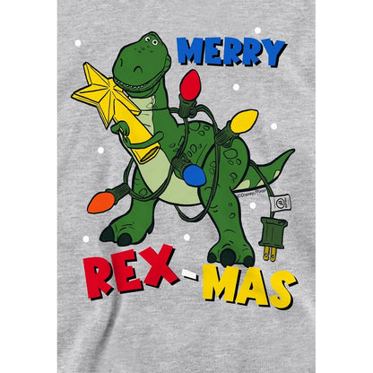 Athletic Heather - Side - Toy Story Childrens-Kids Merry Rexmas Heather Christmas Pullover Hoodie