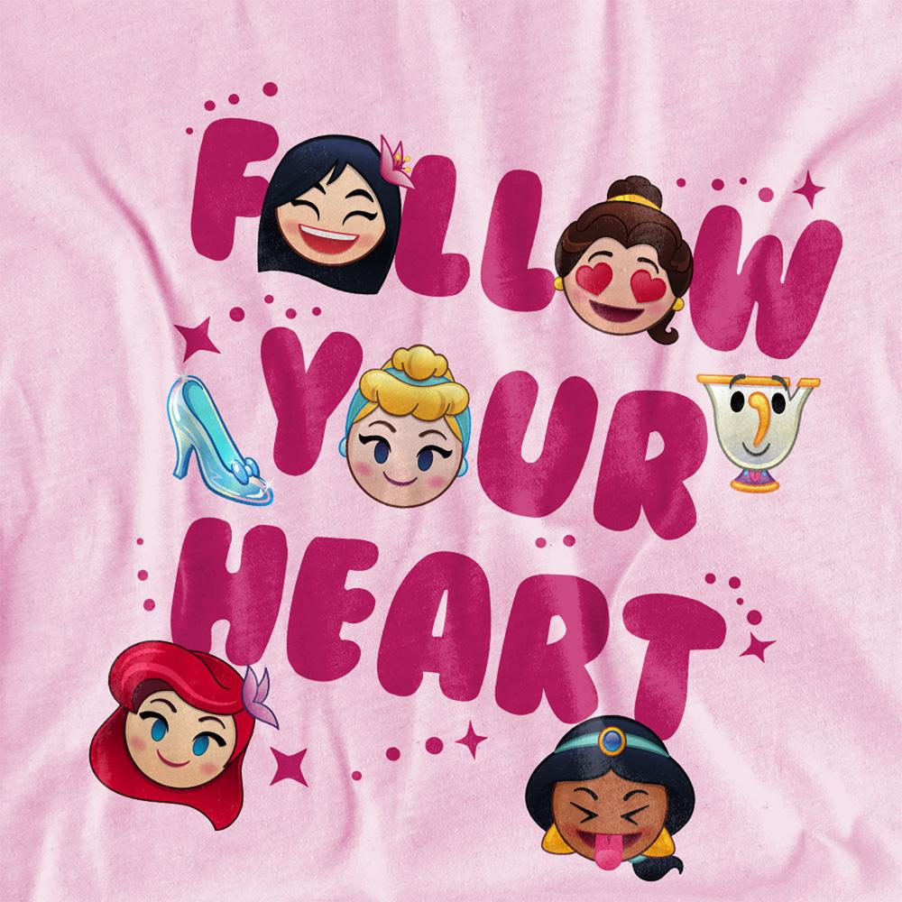 Light Pink - Side - Disney Princess Childrens-Kids Follow Your Heart Hoodie