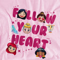 Light Pink - Side - Disney Princess Childrens-Kids Follow Your Heart Hoodie