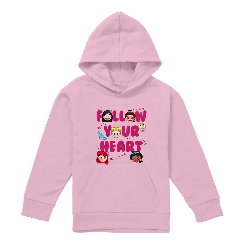 Light Pink - Front - Disney Princess Childrens-Kids Follow Your Heart Hoodie