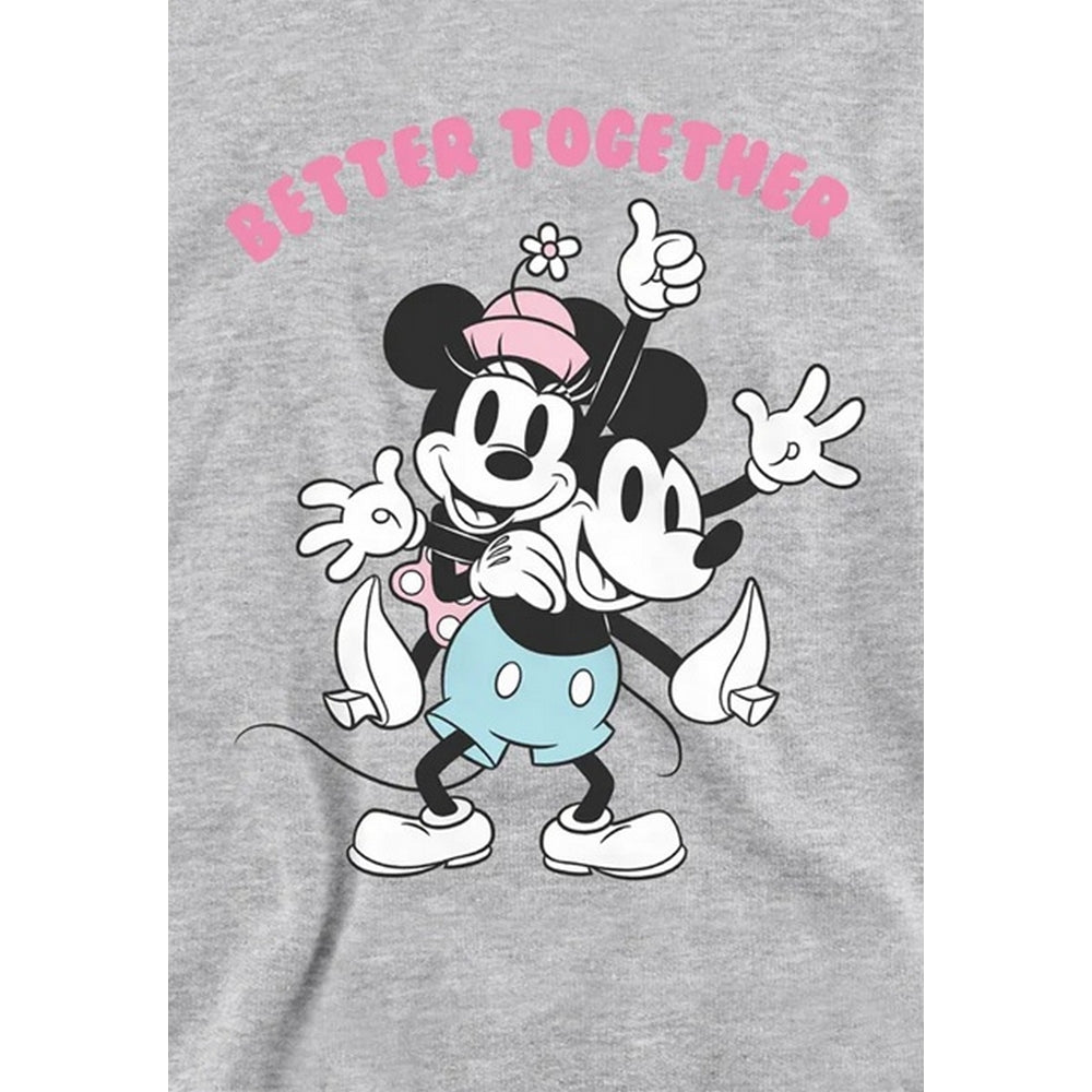 Athletic - Side - Disney Childrens-Kids Better Together Mickey & Minnie Mouse Heather Pullover Hoodie