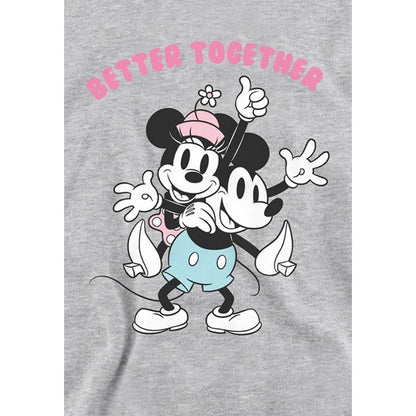 Athletic - Side - Disney Childrens-Kids Better Together Mickey & Minnie Mouse Heather Pullover Hoodie