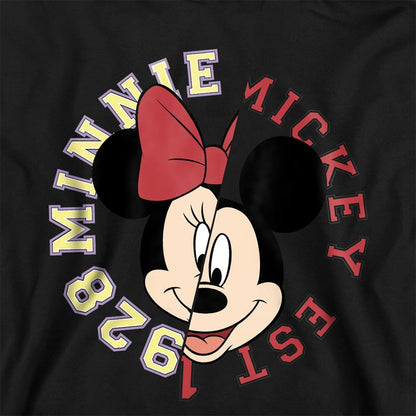 Black - Side - Mickey Mouse Childrens-Kids Collegiate Hoodie