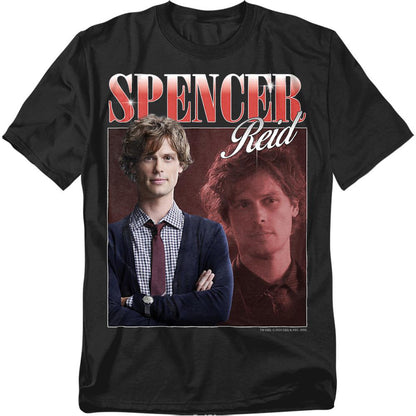 Black - Front - Criminal Minds Unisex Adult Spencer Reid T-Shirt