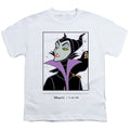 White - Front - Maleficent Childrens-Kids 100th Anniversary Edition T-Shirt