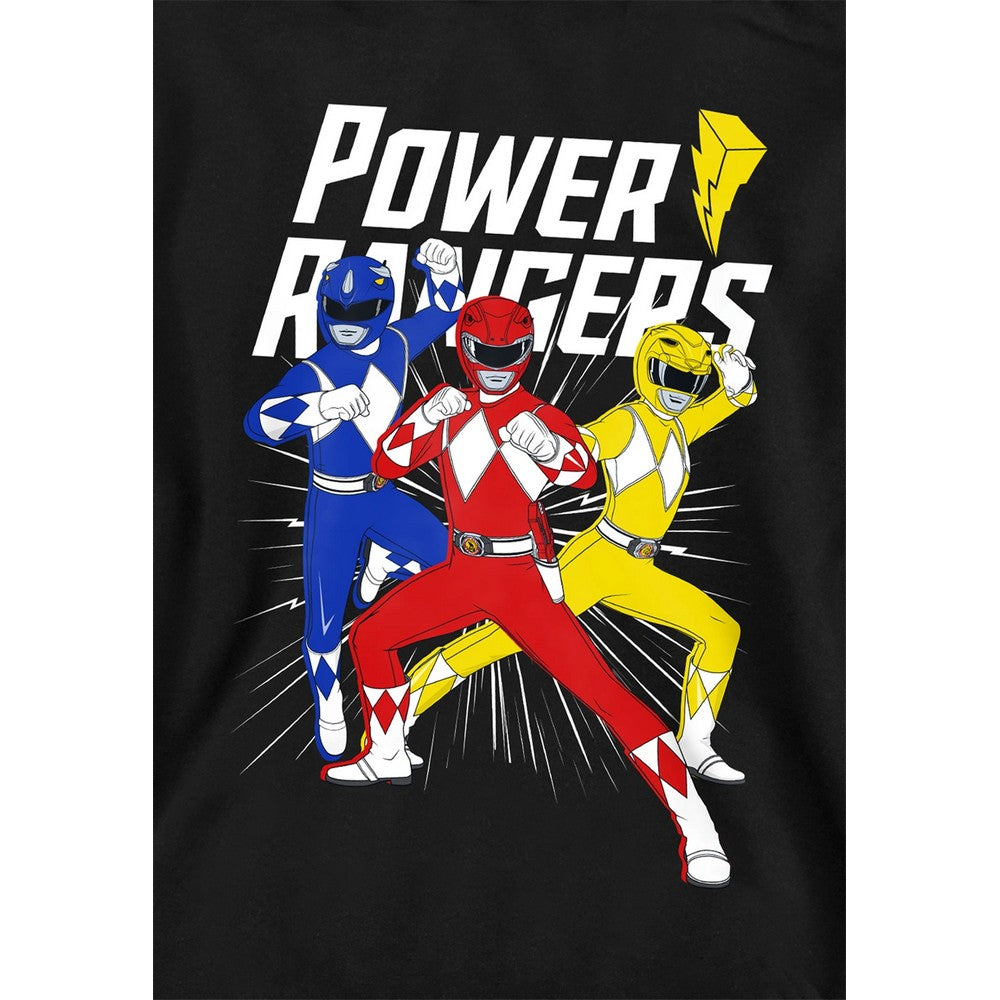 Black - Side - Power Rangers Childrens-Kids Trio Heather Pullover Hoodie