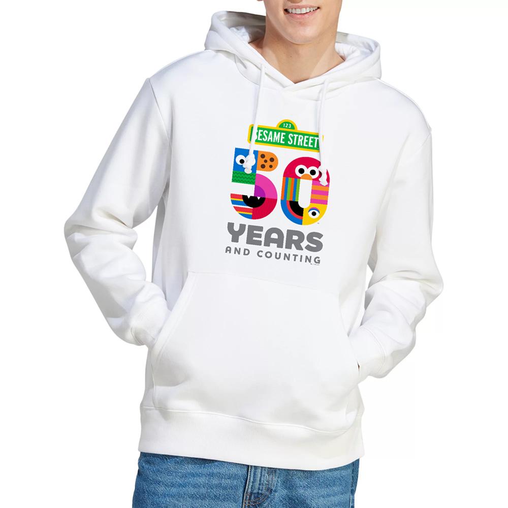 White - Lifestyle - Sesame Street Unisex Adult 50 Years Logo Hoodie