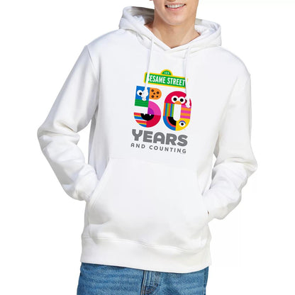 White - Lifestyle - Sesame Street Unisex Adult 50 Years Logo Hoodie