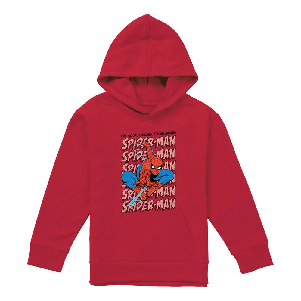Red - Front - Spider-Man Childrens-Kids Thwip Pull Over Hoodie